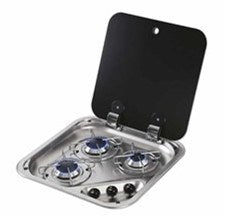 CAN 3 BURNER HOB WITH GLASS LID