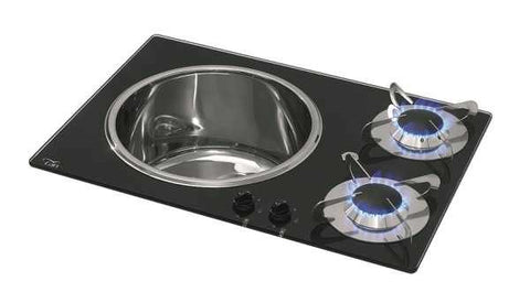 CAN 2 "CRYSTAL" COMBINATION SINK & HOB